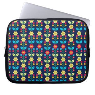 Färgrik blommönster laptop fodral