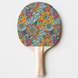 Färgrik blommönster pingisracket