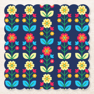 Färgrik blommönster underlägg papper