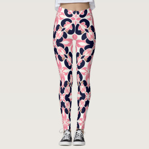 Färgrik blomster abstrakt mönster leggings