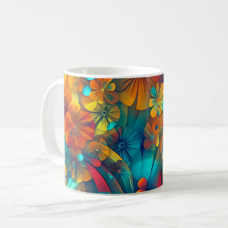 Färgrik blomster, Ljus mönster dryckesvaror för he Kaffemugg