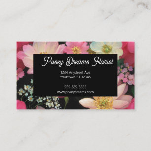 Färgrik blomster Mönster blomsterhandlare blomster Visitkort