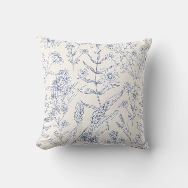 Färgrik blomster Mönster Kudd Kudde (Framsida)