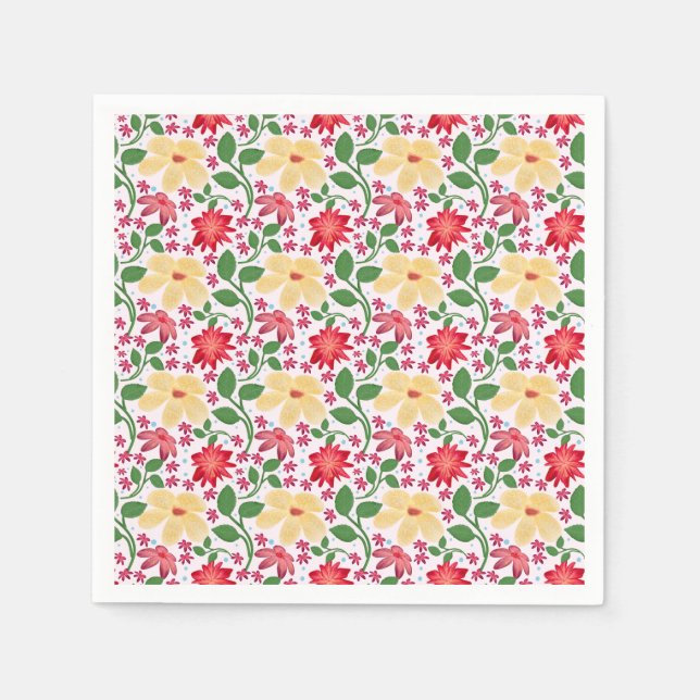 Färgrik blomster Mönster Sömlös ljus blomma Pappersservett (Framsidan)