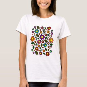 Färgrik blomster natur mönster t shirt