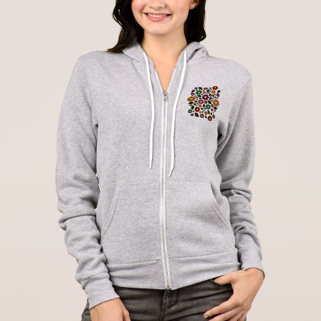 Färgrik blomster natur mönster t shirt (Framsida)
