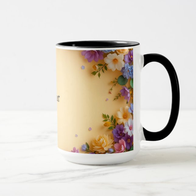 Färgrik blomster ram mugg (Höger)
