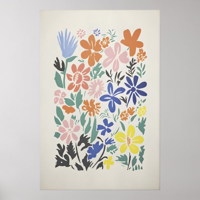 Färgrik blomsterarrangemang konstverk poster (Framsidan)