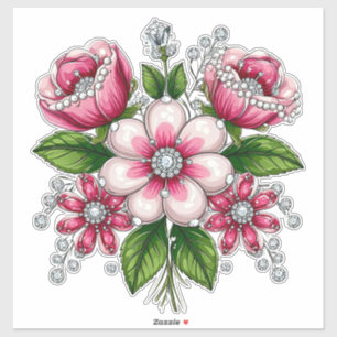 Färgrik blomsterbukett klistermärken