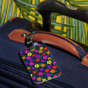 Färgrik blomsterdesign bagagebricka