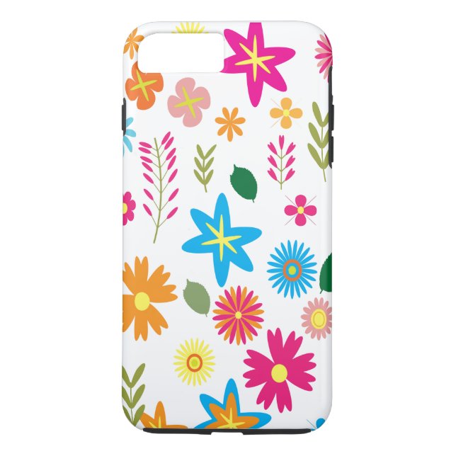 Färgrik blomsterdesign Case-Mate iPhone skal (Baksida)