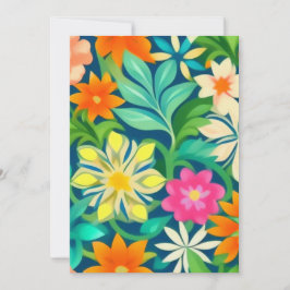 Färgrik blomsterdesign inbjudningar