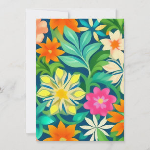Färgrik blomsterdesign inbjudningar