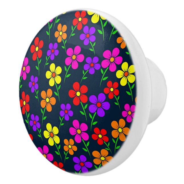 Färgrik blomsterdesign knopp (Höger)
