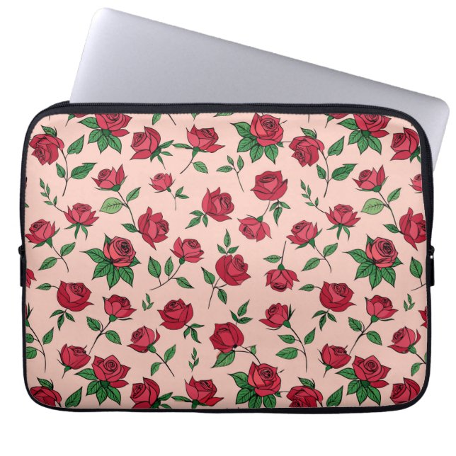 Färgrik blomsterdesign laptop fodral (Framsidan)