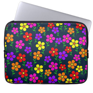 Färgrik blomsterdesign laptop fodral