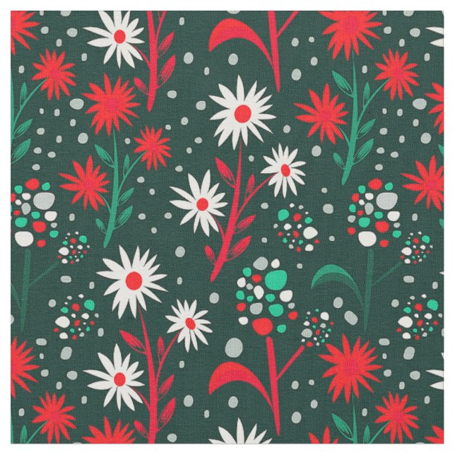Färgrik blomsterdesign tyg (Närbild)