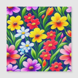 Färgrik blomsterdräkt magnetisk inbjudningskort