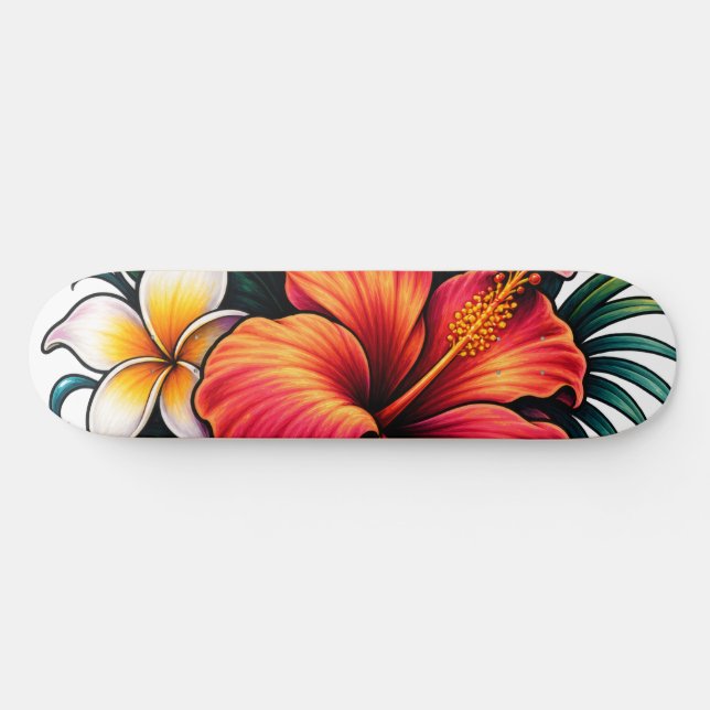 Färgrik Blomsterträdgård Blomdesign Mini Skateboard Bräda 18,5 Cm (Horz)