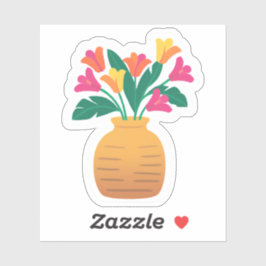 Färgrik blomvasbukett klistermärken