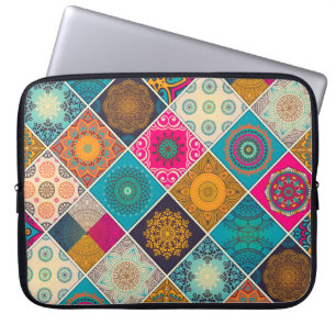 Färgrik bohemisk MandalaPatchwork Laptop Sleeve