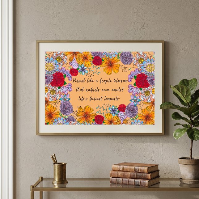Färgrik Boho Blommig Botanisk Inspirerande Citat Poster (Skapare uppladdad)