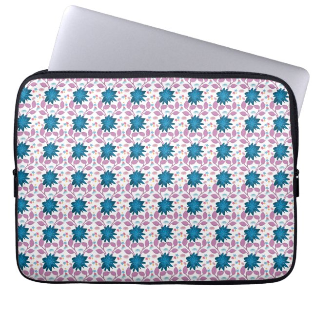 Färgrik Boho Blommönster Retro Blomma  Laptop Fodral (Framsidan)