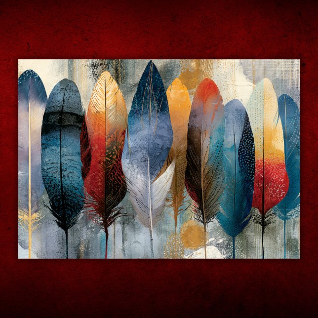 Färgrik Boho-fjäder Poster (Colorful Boho Feather Poster)