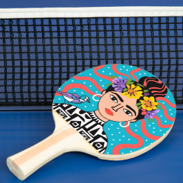 Färgrik Boho Mexikansk Folklig Konst Paddle Pingisracket
