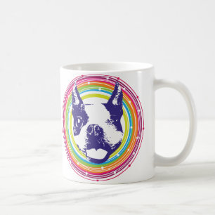 Färgrik Boston Terrier - cirklar Kaffemugg