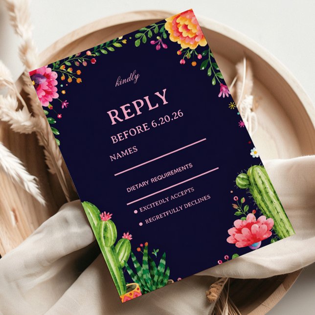 Färgrik botanisk elegant blomster mexikansk OSA kort (Skapare uppladdad)
