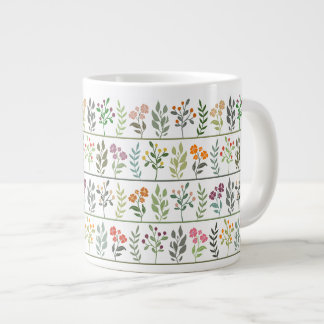 Färgrik botanisk randig blommig trädgårdskonst jumbo mugg