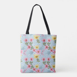 Färgrik Botanisk Vårblomma Totebag Tygkasse