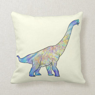 Färgrik Brachiosaurus Förhistorisk Dinosaurie Kons Kudde