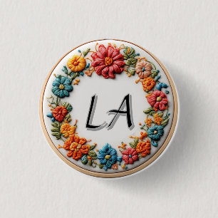 Färgrik Broderad Alfabet Design Knapp