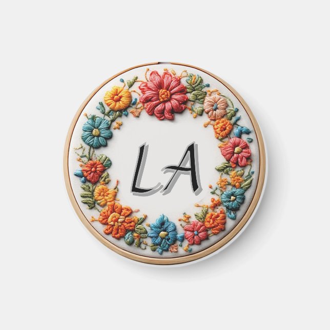 Färgrik Broderad Alfabetdesign Magnet (Framsidan)