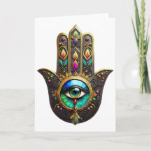 Färgrik Brun Guld Hamsa Regnbåge Färg Tredje Ögat