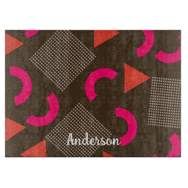 Färgrik Brun Orange Geometrisk Personlig Namn  (Framsidan)