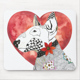 Färgrik Bull Terrier Musmatta
