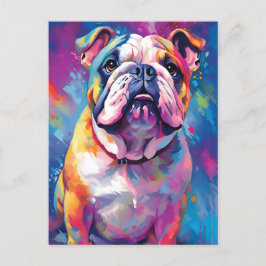 Färgrik Bulldog Vykort
