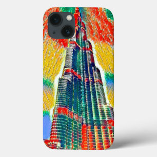 Färgrik Burj Khalifa färgrik målning