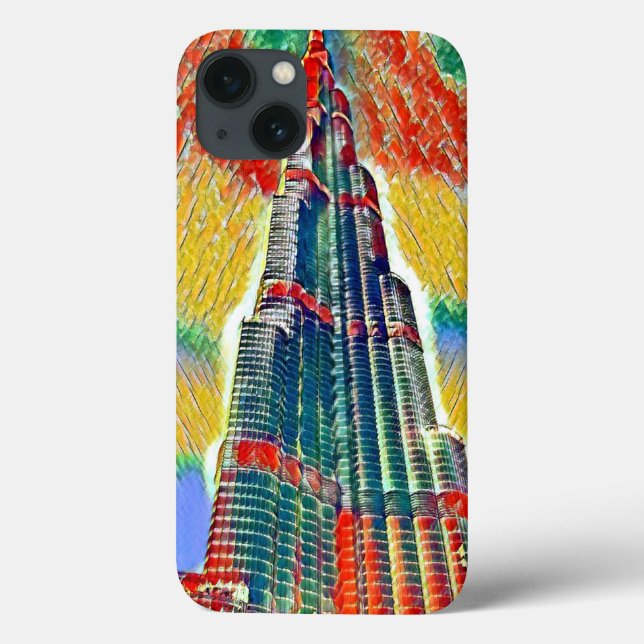 Färgrik Burj Khalifa färgrik målning (Baksida)