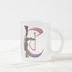 Färgrik Calla initialt C Frostad Glasmugg