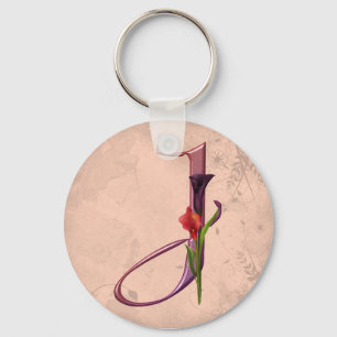 Färgrik Calla initialt J Nyckelring