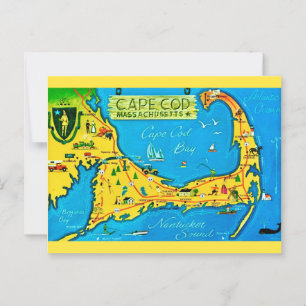 Färgrik Cape Cod Vykort