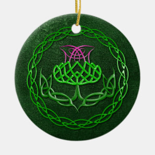 Färgrik Celtic fnurraThistle Julgransprydnad Keramik
