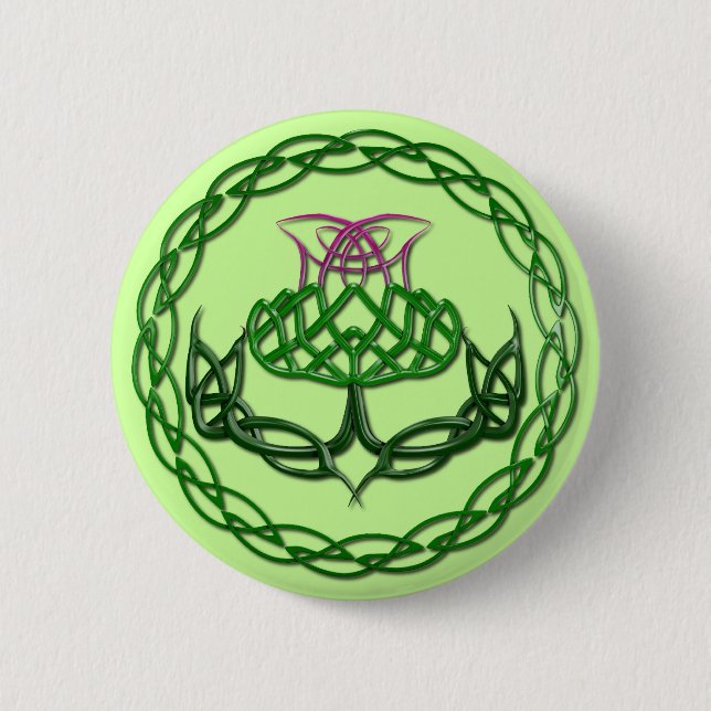 Färgrik Celtic fnurraThistle Knapp (Framsida)