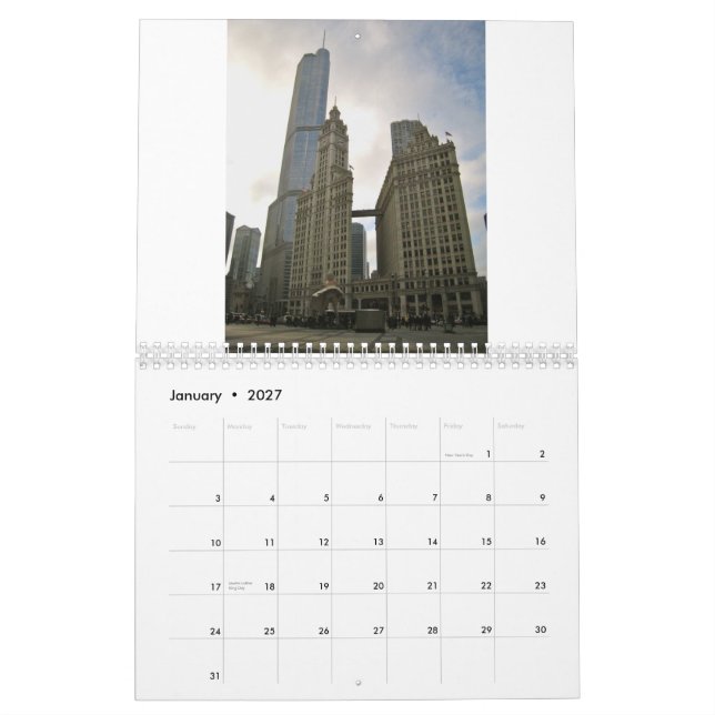 Färgrik Chicago 2013 kalender (Jan 2027)