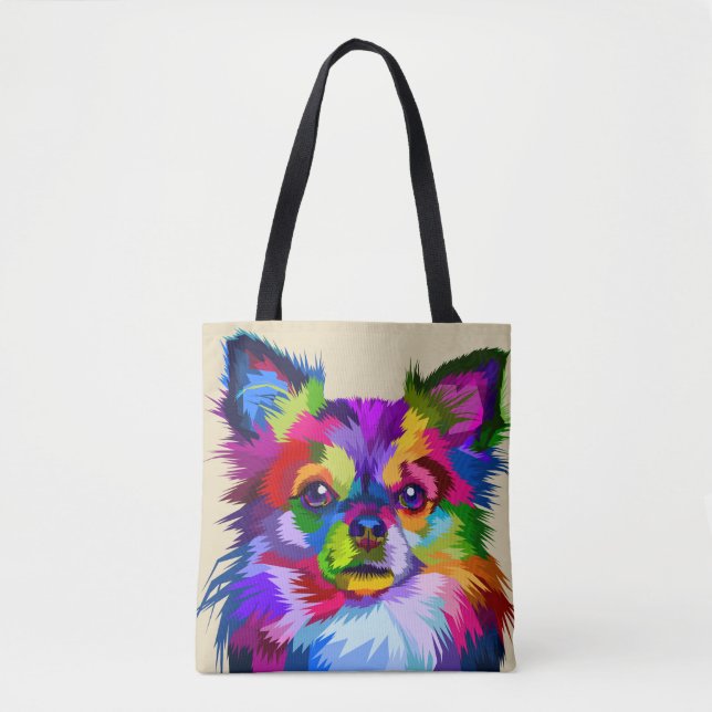 Färgrik chihuahuahund - toto tygkasse (Framsida)