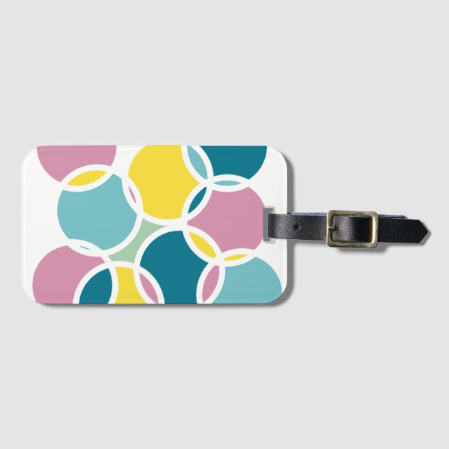 Färgrik cirkeldesign – Rolig geometrisk tryck Bagagebricka (Framsida horisontal)